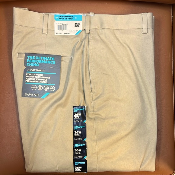 Savane Men’s Performance Chino. 36Wx32L  StraightFit Stretch Waist - Picture 1 of 4